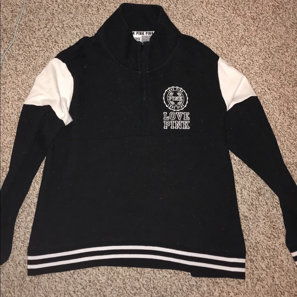 vs pink quarter zip jacket